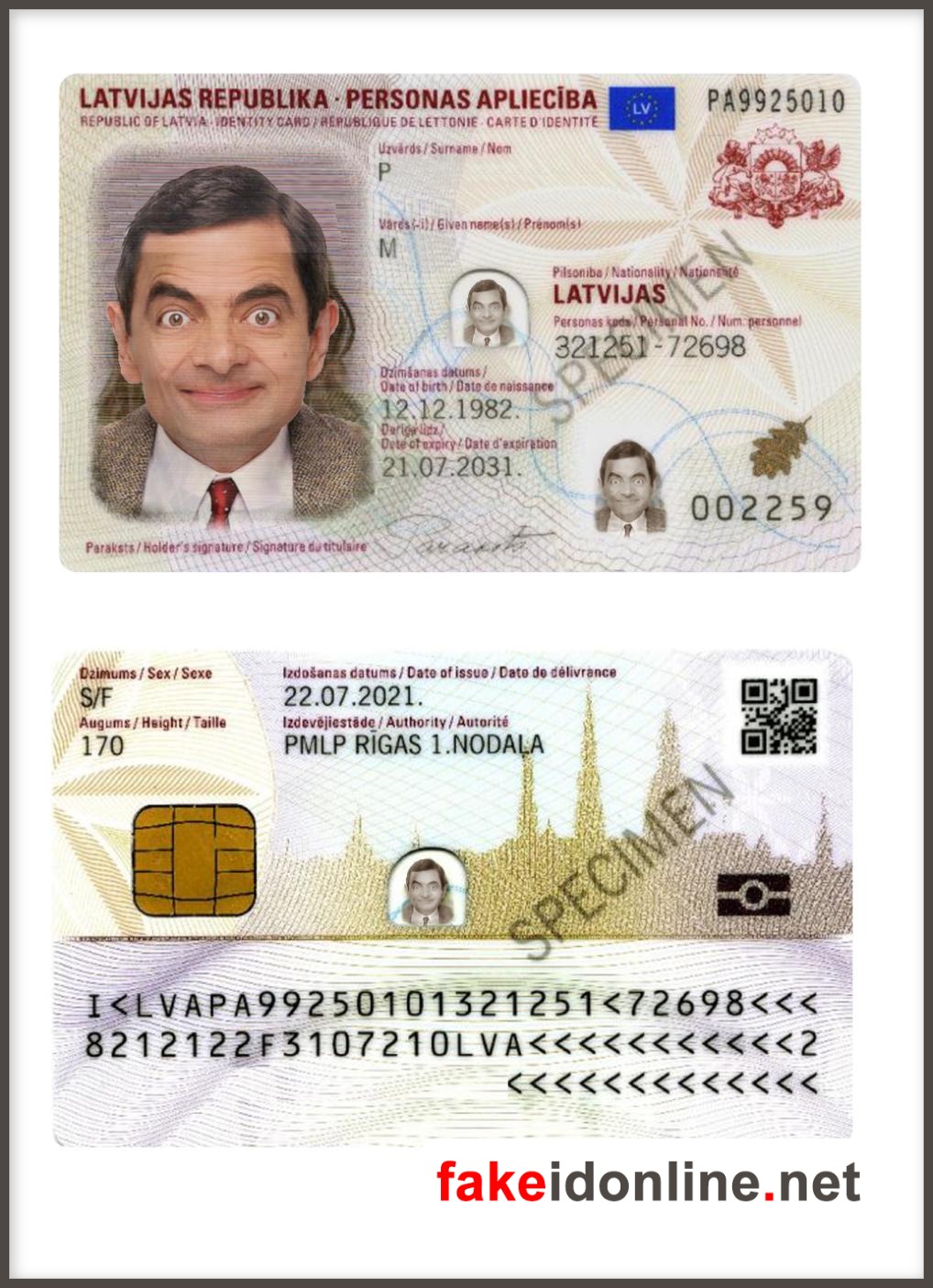 Latvia ID Card Template PSD